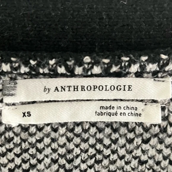 Anthropologie Sidra Floral Knit Cardigan Black White Vneck XS - Picture 4 of 7